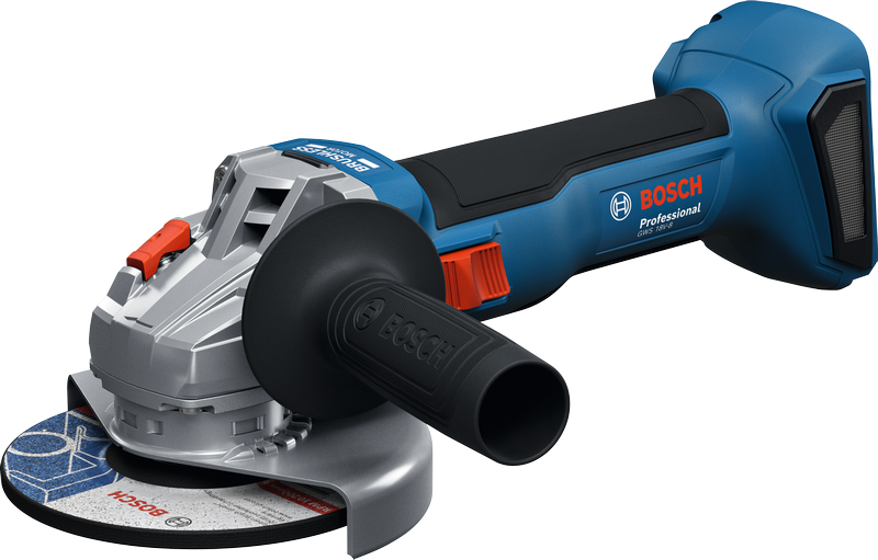 BoschGWS 18V-8 コードレスアングルグラインダー、人間工学に基づいたデザイン。