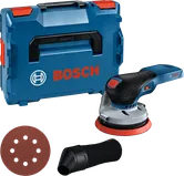 Bosch GEX 18V-125 コードレスランダムオービットサンダーセット。