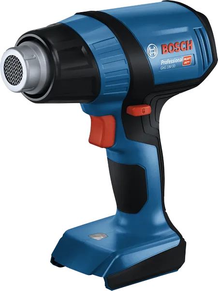 BoschGHG 18V-50 コードレスヒートガン、2段階の温度調節機能付き。