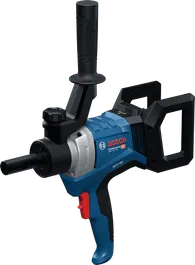 人間工学に基づいたハンドルを備えたBosch GRW 18V-120 コードレス ミキサー。