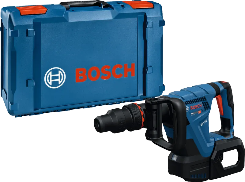 Bosch GSH 18V-5 コードレス解体ハンマー（ケース付き）。