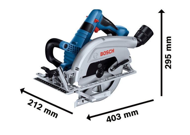 BoschGKS 18V-70 L コードレス丸ノコ、切断深さ70mm。