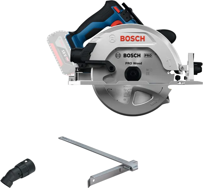 木材切断用のBoschGKS18V-68-2 丸鋸。