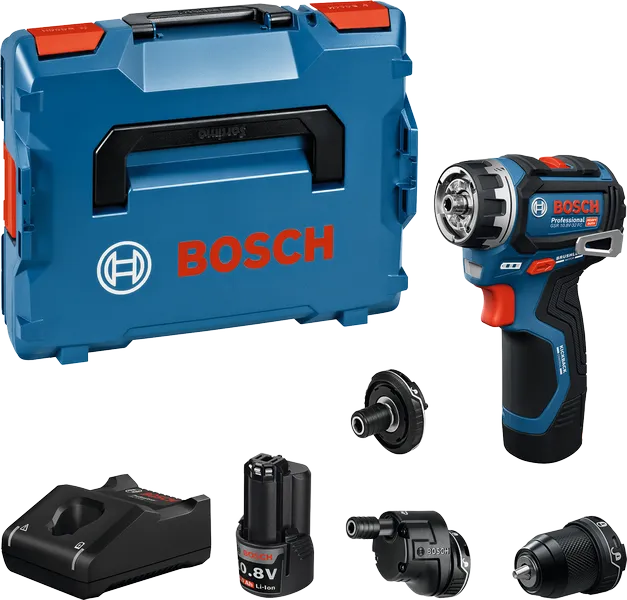 BoschGSR 10.8V-32 FC コードレスドリルセット（ケース付き）。