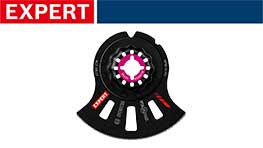 黒いボッシュエキスパート工具の部品、中心にピンクのディスクがある。