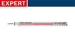 ボッシュの赤と銀の専門的なノコギリブレードが表示されています。