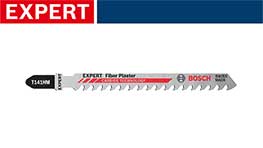 ボッシュのEXPERTファイバープレート用の鋸刃が白背景で表示されています。