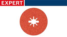 赤いボッシュエキスパートのサンディングディスクが表示されています。