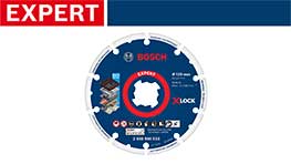 青いボッシュエキスパートのX-Lockディスクが白い背景にあります。