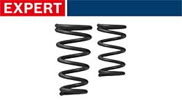 黒いスプリングが2つ、ロゴ「EXPERT」の上に配置されています。