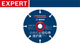 青いボッシュ専門のカッティングディスクが見える。