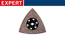 ボッシュエキスパートの三角形サンディングパッド、灰色の表面。