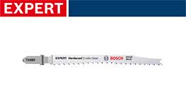 ボッシュのEXPERTセーバーソーのブレード、銀色でロゴあり。