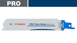 青いボッシュプロの金属用ブレードが白い背景に置かれています。