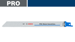 青いボッシュプロの金属用デモリッションブレードが表示されています。
