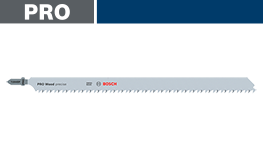 ボッシュプロフェッショナルの木材用ブレード、銀色で長い。