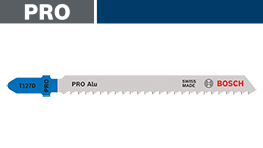 青いボッシュプロフェッショナルのアルミ用ブレードが白い背景に置かれています。