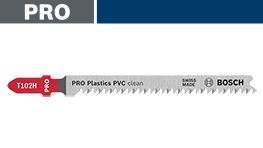 赤い Bosch プロ用 PVC 刃が白い背景に置かれています。