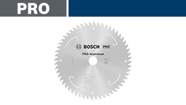 ボッシュプロのアルミ用鋸刃が白い背景に置かれています。