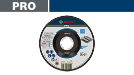 ボッシュプロの丸い工具パッケージが白い背景に置かれています。