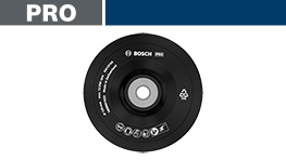 黒いボッシュプロフェッショナルの円盤が白い背景に置かれています。