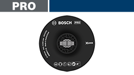 黒いボッシュプロのディスクが白い背景に置かれている。