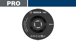 ボッシュプロの黒いディスクが白い背景に置かれています。