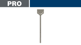 ボッシュプロフェッショナルの金属スプーンが白い背景に立てて置かれています。