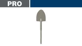 銀色のボッシュプロフェッショナルのスコップが背景に配置されています。