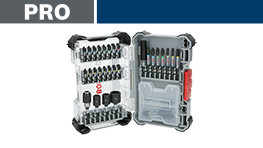 ボッシュプロフェッショナルのドライバービットセットがケースに収納されている。