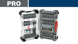 ボッシュプロフェッショナルのドライバービットセットがケースに収められている。